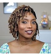 Toyotress Bob Spring Twist Hair - 6 Inch 8 Packs Ombre Brown Blonde Pre-twisted Crochet Hair Spri...