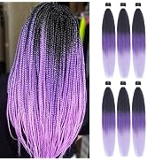 Liang Dian Pre-Stretched Braiding Hair 22 Inch 6 pcs Hot Water Setting Synthetic Hair Crochet Bra...