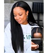 Beauty Forever EasiContour V Part Wigs Human Hair Yaki Straight Glueless Clip in Vpart Magic Leav...