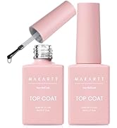 Makartt Gel Top Coat - 2PCS Clear No Wipe Top Coat Gel Nail Polish, Long-Lasting Glossy Finish, N...