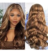QNQZ 18 Inch Ombre Lace Front Wigs Human Hair 13x6 Hd Lace Front Wigs Human Hair 180 Density High...