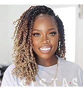 ToyoTress Tiana Passion Twist Hair - 10 Inch 8 Packs Pre-twisted Crochet Braids Ombre Brown Blond...