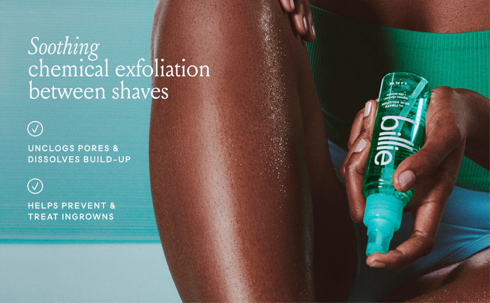 billie womens razor face bikini legs arms hair removal skin solution AHA BHA prevents ingrown hair