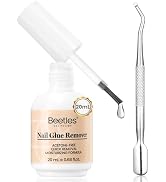 Beetles Nail Glue Remover with Cuticle Pusher, 20ml Press on Nails Glue Remover for False Nail Ti...