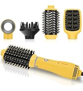 IG INGLAM Hair Dryer Brush, 4-in-1 Detachable Blow Dryer Brush, Ionic Diffuser Hair Dryer & Style...