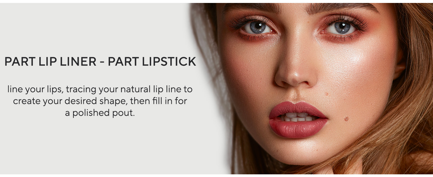 Velvet Lip Pencil Lipliner Stain Retractable Waterproof Matte Nude Pink Creamy Longwear non-drying