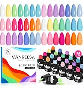 VANREESA 24 Pcs Gel Nail Polish Set, 21 Colors Gel Polish with Base Coat Glossy & Matte Top Coat ...