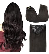 GOO GOO Clip in Hair Extensions Real Human Hair, Remy Human Hair Extensions Clip ins for Women, N...