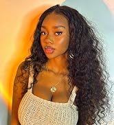 13x6 Deep Wave Lace Front Wigs Human Hair Pre Plucked 180% Density Transparent HD Deep Curly Glue...