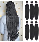 Liang Dian Pre-Stretched Braiding Hair 36 inch 6 packs Hot Water Setting Synthetic Hair Crochet B...