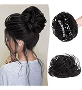 Claw Clip Messy Bun Hair Piece Real Human Hair Buns Wavy Curly Chignon Hair Bun Extensions Tousle...