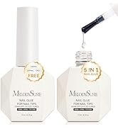 MelodySusie 3Free 5 in 1 Nail Glue Gel for False Nail Tips, NO Hema HPMA TPO, Super Sticky and St...