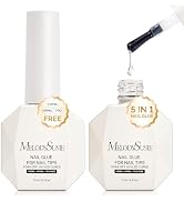 MelodySusie 3Free 5 in 1 Nail Glue Gel for False Nail Tips, NO Hema HPMA TPO, Super Sticky and St...
