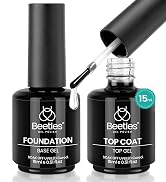 Beetles 2 Pcs 15ml No Wipe Gel Top Coat and Base Coat Set 