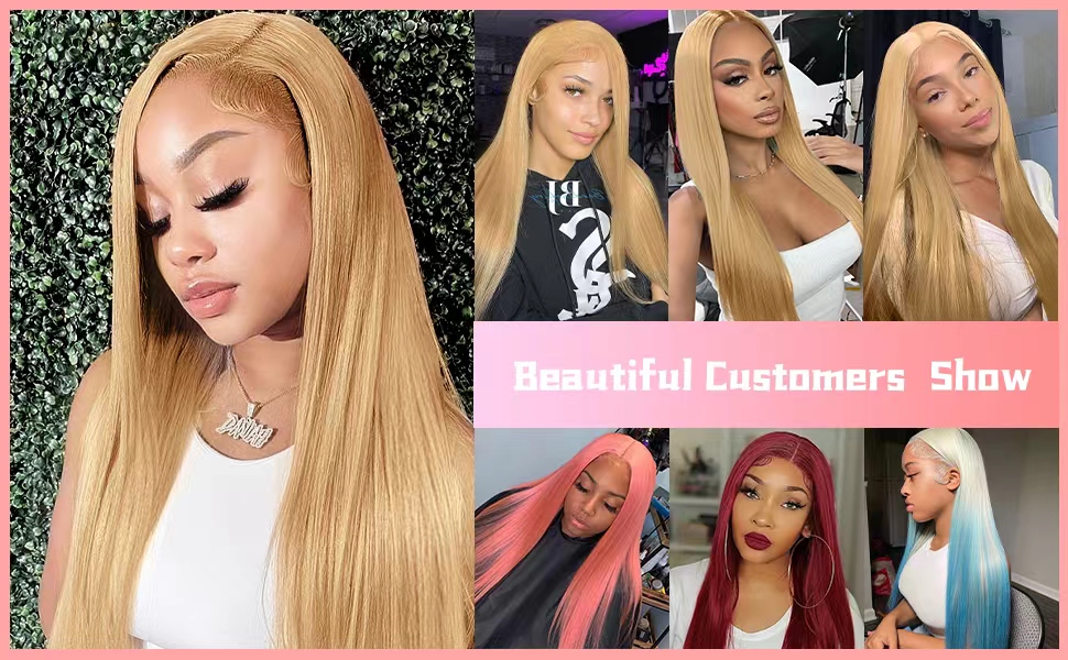 honey blonde straight wig human hair