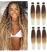 Liang Dian Pre-Stretched Braiding Hair 22 Inch 6 packs Hot Water Setting Synthetic Hair Crochet B...