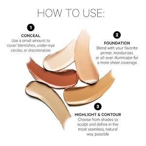 Use SENSUAL SKIN ENHANCER as your foundation, concealer, corrector, contour, & highlight.