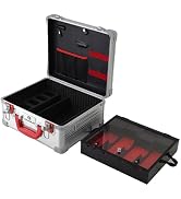CHUANGJIN Large Barber Carrying Case, Hairdresser Tool Box Organizer Traveling Case, Portable Tra...