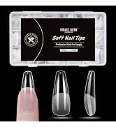 MIRAGE LAYON Long Coffin Fake Nails 495 PCS, 15 Sizes FLEXRESIN Core Press On Tips, Matte Finish ...