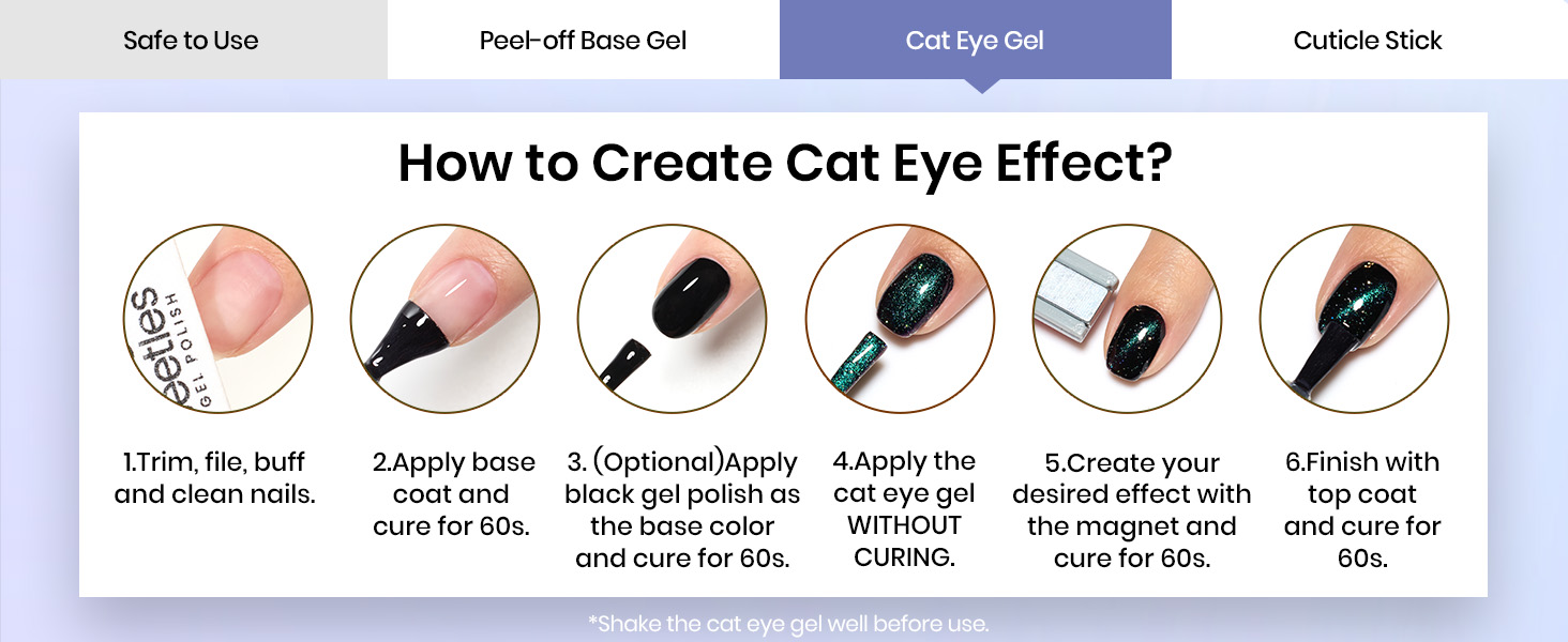 beetles cat eye gel nail polish