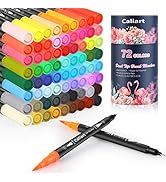 Caliart 72 Colors Dual Tip Art Markers for Adult Coloring - Aesthetic Cute Preppy Stuff School Su...