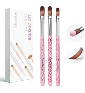 MelodySusie 3Pcs Acrylic Nail Brush Set, Size 8/10/14 Professional Nail Brushes for Acrylic Appli...