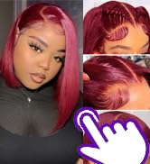 99j burgundy lace front wigs human hair wine red 13x4 hd lace frontal bob wigs for women