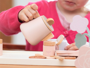 wooden tea set