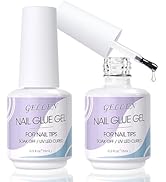 Gellen Nail Glue Gel, 2PCS 15ML 3 in 1 Gel Nail Glue for Acrylic Nail & Base Gel & Nail Strengthe...