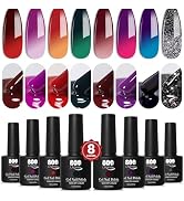 YTD Likomey Color Changing Gel Nail Polish Set,8 Colors Mood Temperature Change Colors Manicure R...