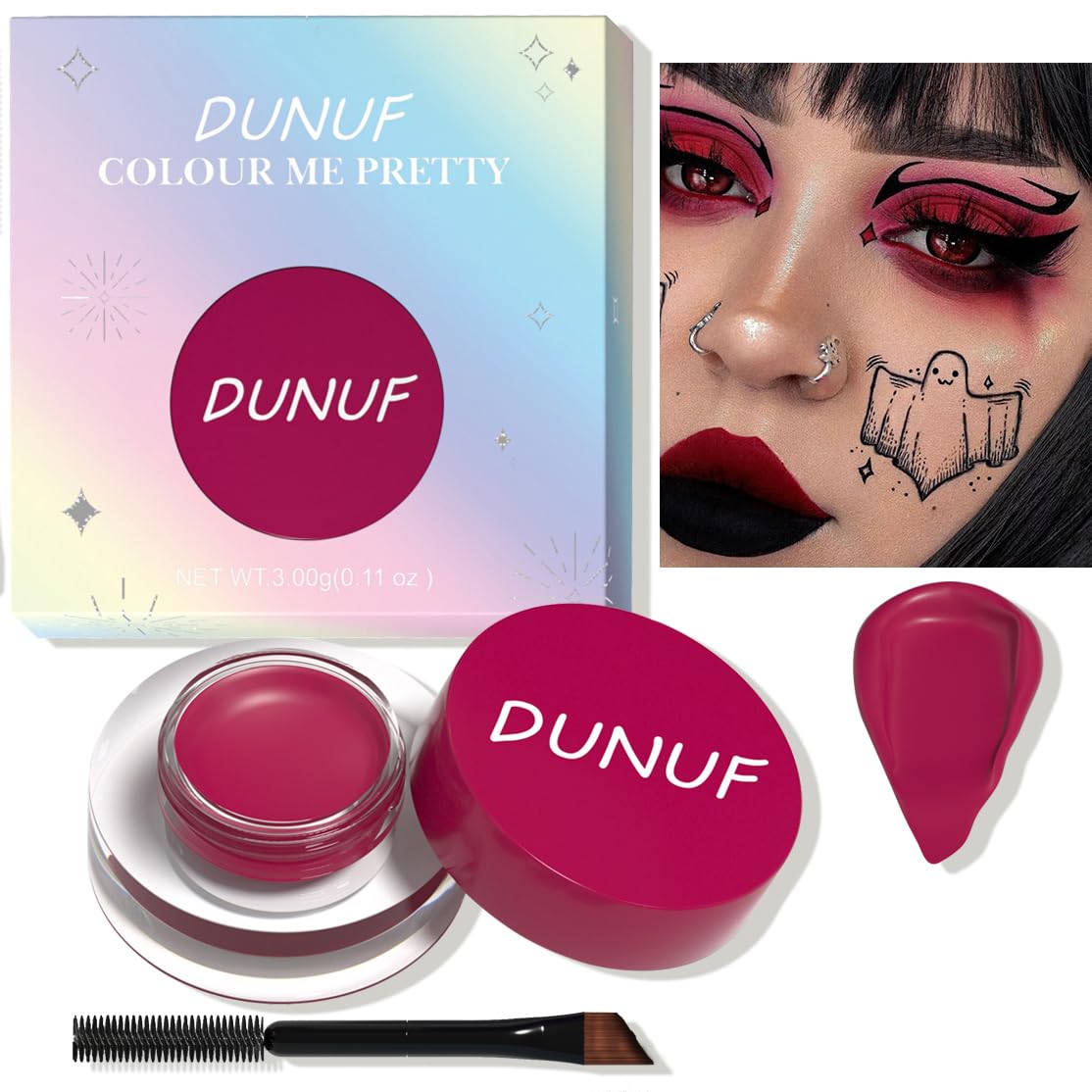 Eye Shadow & 12 Color Makeup Lip Tint Halloween Festival Daily Body Decorations & Mini Face Painting High Pigment Waterproof Lip Gloss Multi-function Body Lip Cheek Paint Makeup Cream (D114)