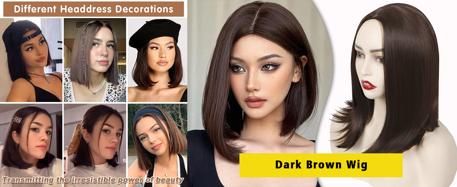 dark brown wig