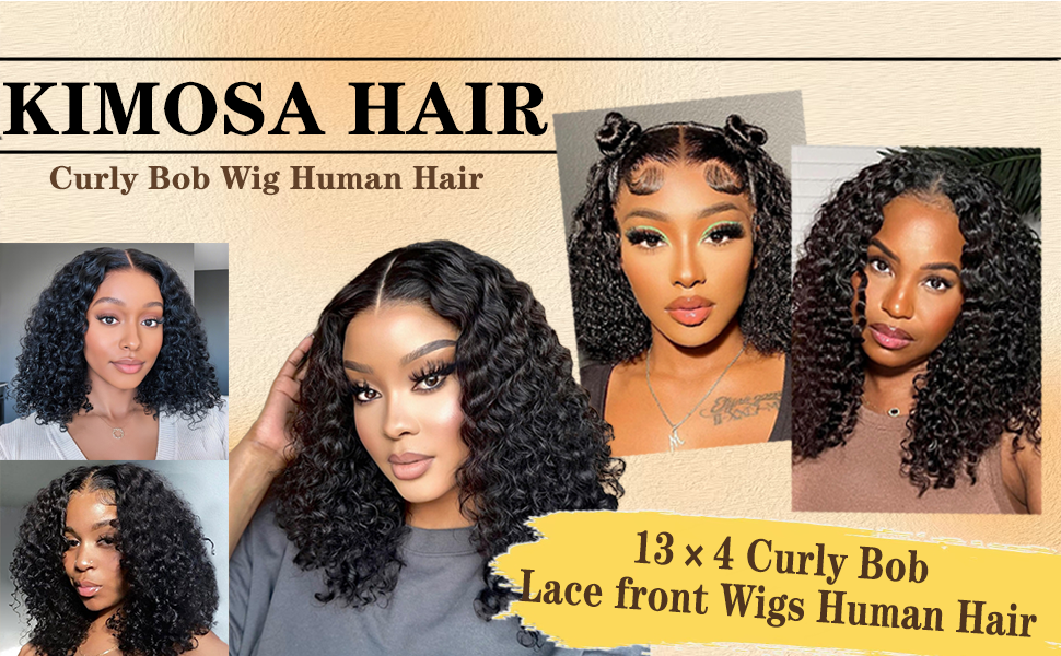 Curly Bob Lace Front Wig Human Hair