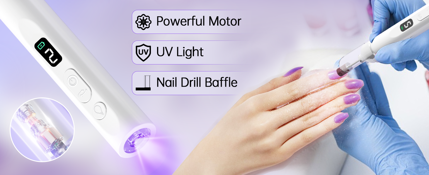 electric nail drill with UV light