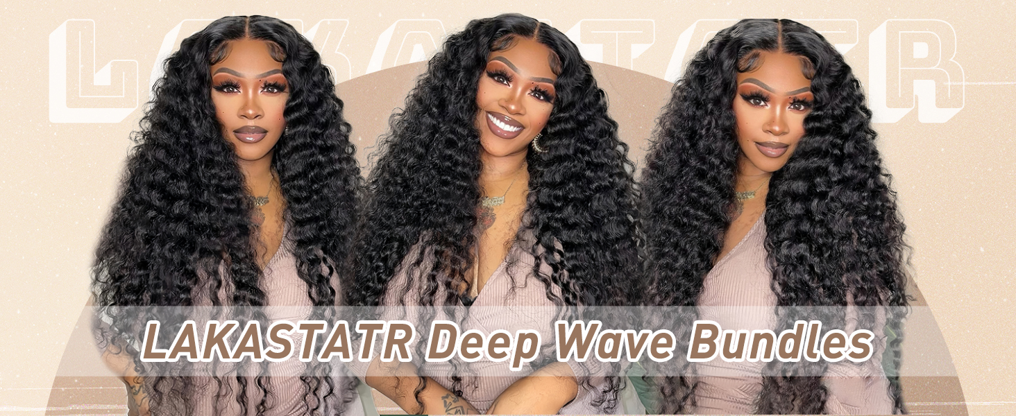 Deep Wave Human Hair Bundles 