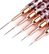 Yasterd Nail Art Brushes Set - Professional 5pcs Double-Ended Acrylic Nail Art Brushes Liner Deta...