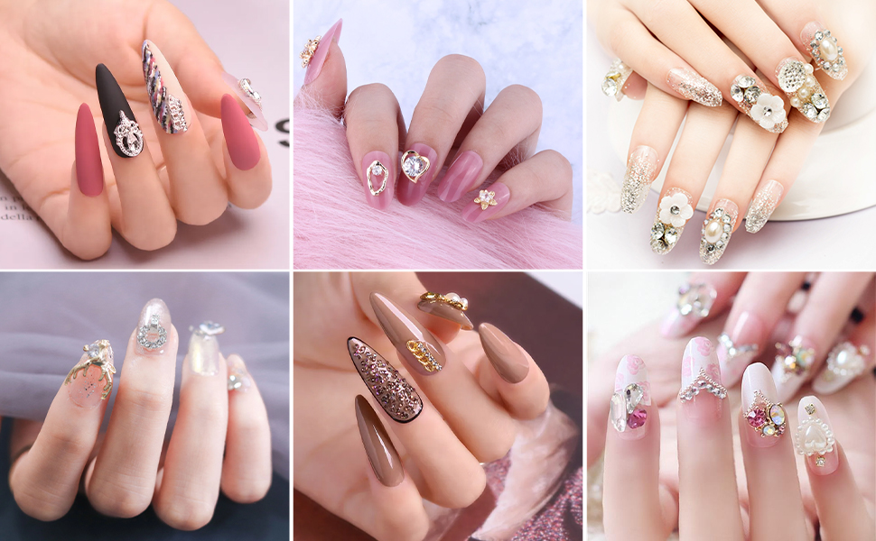 nail rhinestones and glue kit