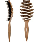 RHOS Pinecone Boar and Nylon Bristle Hair Brush for Women, Vented Boar Hair Brush, Enhance Shine ...