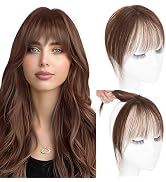 Hairro Clip in Bangs 100% Real Human Hair, Wispy Bangs 360° Cover 3D Clip on Hair for Women, Fake...