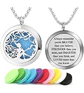 Aromatherapy Essential Oil Diffuser Necklace 316L Stainless Steel Locket Pendant with 24 Inch Chain