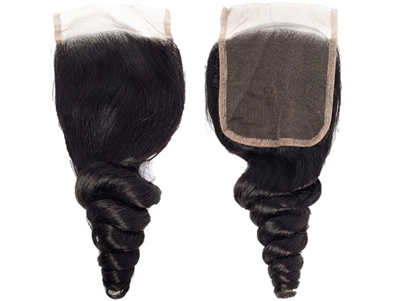 Loose wave bundles human hair with 4x4 HD lace closure