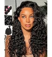 KLAIYI Water Wave Human Hair Bundles of 12 14 16Inch 100% Unprocessed Virgin Hair Weave 12A Deep ...