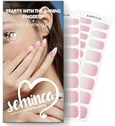 SEMINCA Semi Cured Gel Nail Strips(White and Pink Gradient Color) Salon-Quality, Long Lasting, Ea...