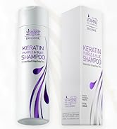 Vitamins Keratin Purple Toning Shampoo - Violet Blue Brassiness Toner for Bleached Blonde Gray
