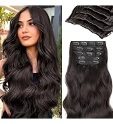 KooKaStyle Hair Extensions 5PCS Long Wavy Upgrate Invisible Full Coverage Edges Seamless Clip in ...