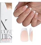 BTArtboxnails Soft Gel Nail Tips - 3 in 1 X-coat Tips French Tip Press On Nails(Top Coat Needed),...