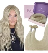 Fshine U Tip Human Hair Extensions White Blonde K Tip Hair Blonde 40g/50s 14 Inch Pre Bonded Exte...