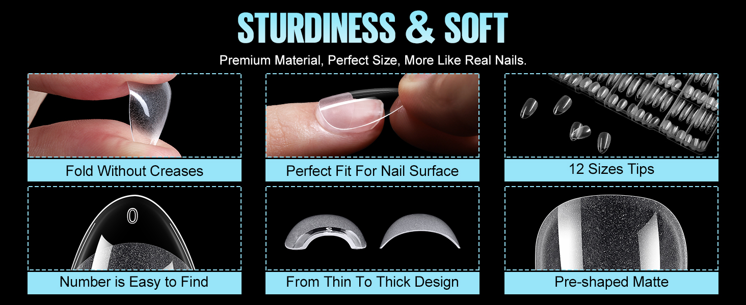 Half Matte Nail Tips