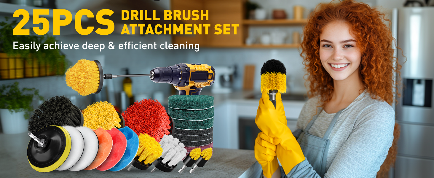 Drill Brush Attachment Set