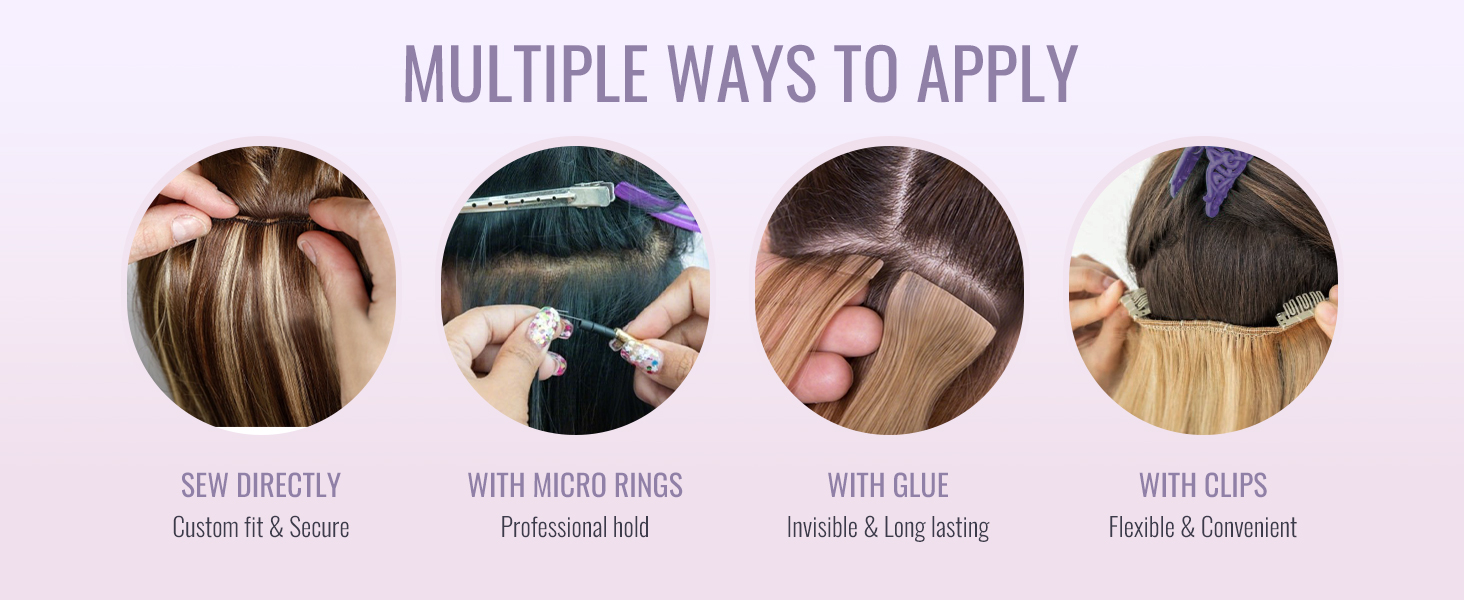Genius weft hair extensions real human hair sew in weft for wowen and volum and length